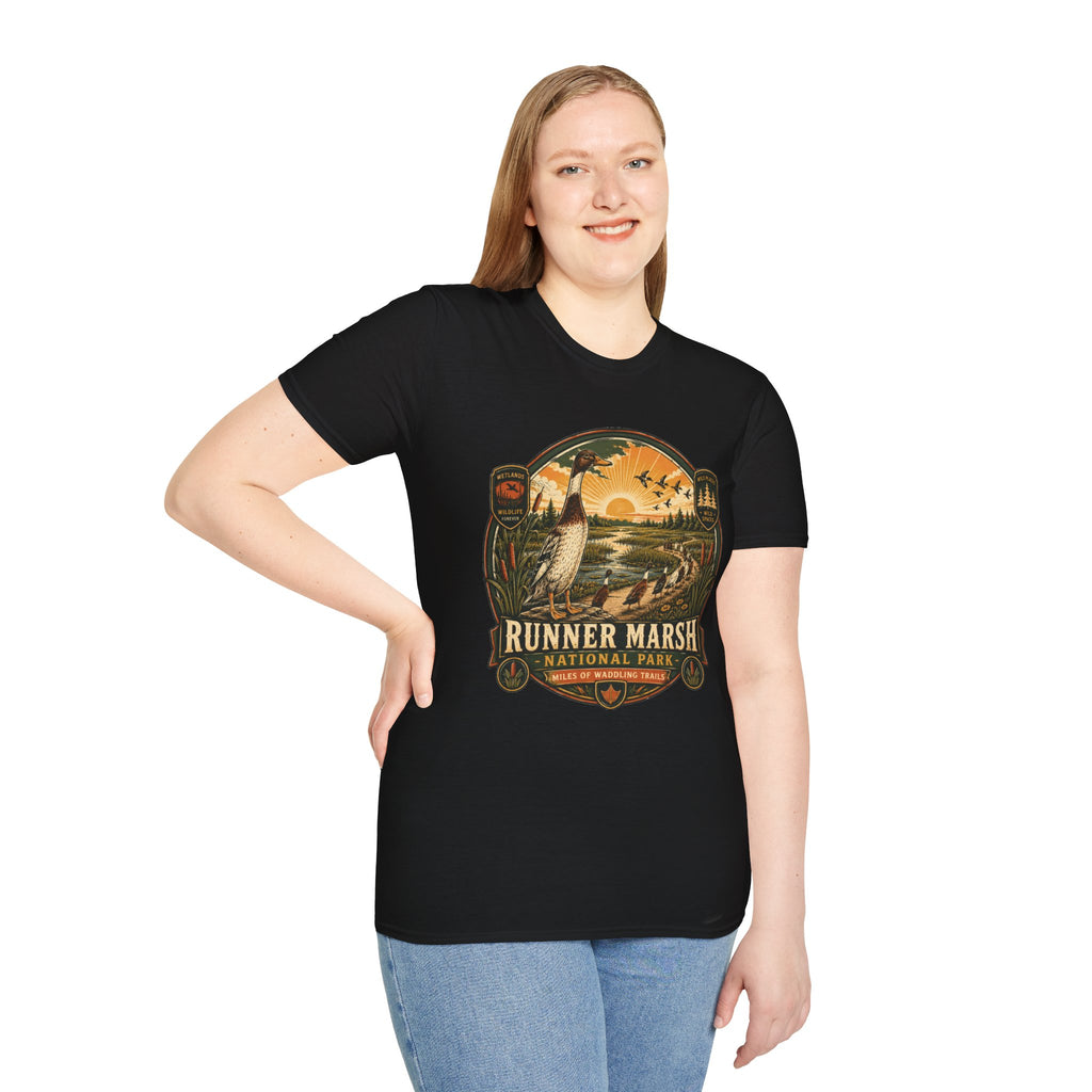 Runner Marsh National Park Badge T-Shirt — Indian Runner Duck Vintage Tee