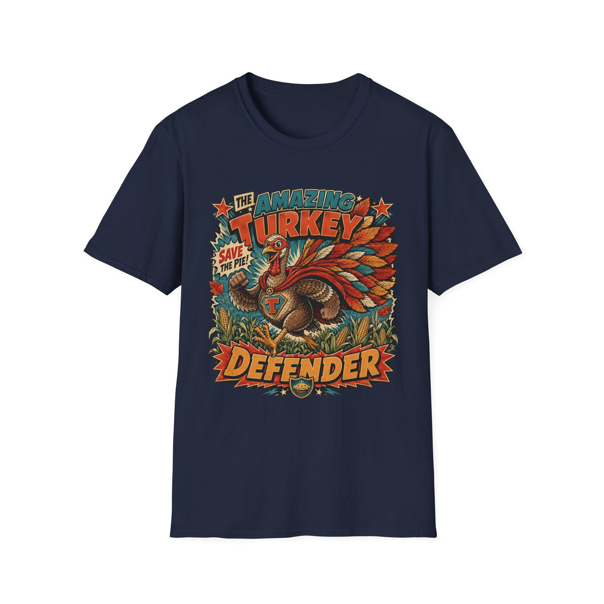 The Amazing Turkey Defender Tee — Save the Pie!