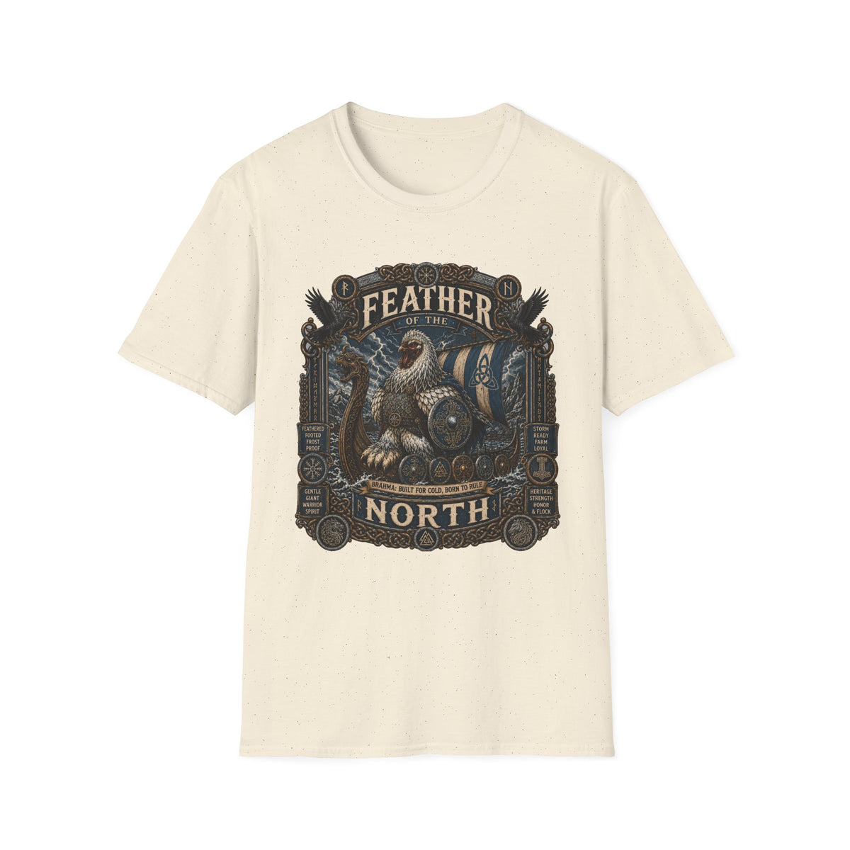 Feather of the North Brahma T-Shirt — Nordic Warrior Rooster Tee