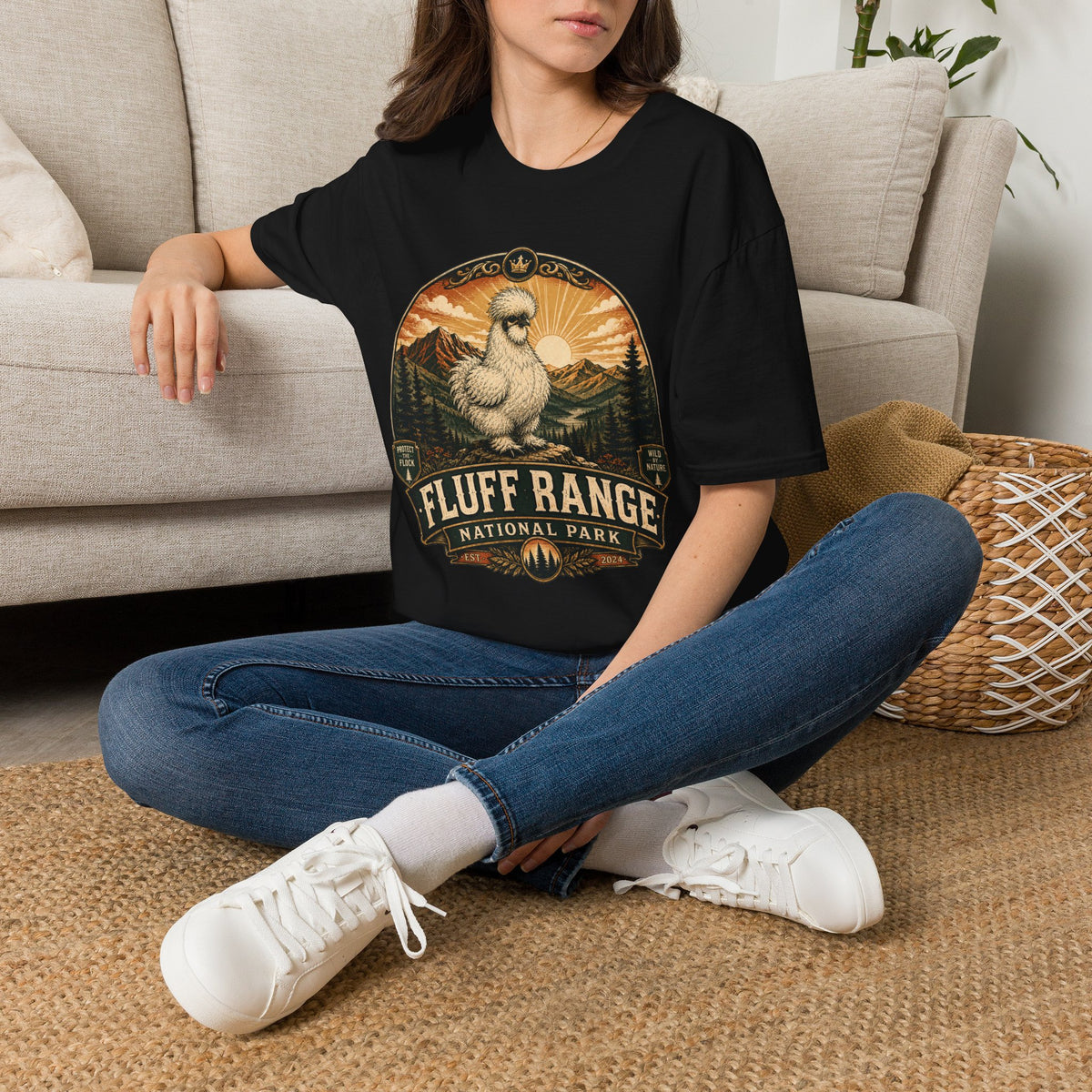 Fluff Range National Park Silkie T-Shirt — Vintage Park Badge Tee