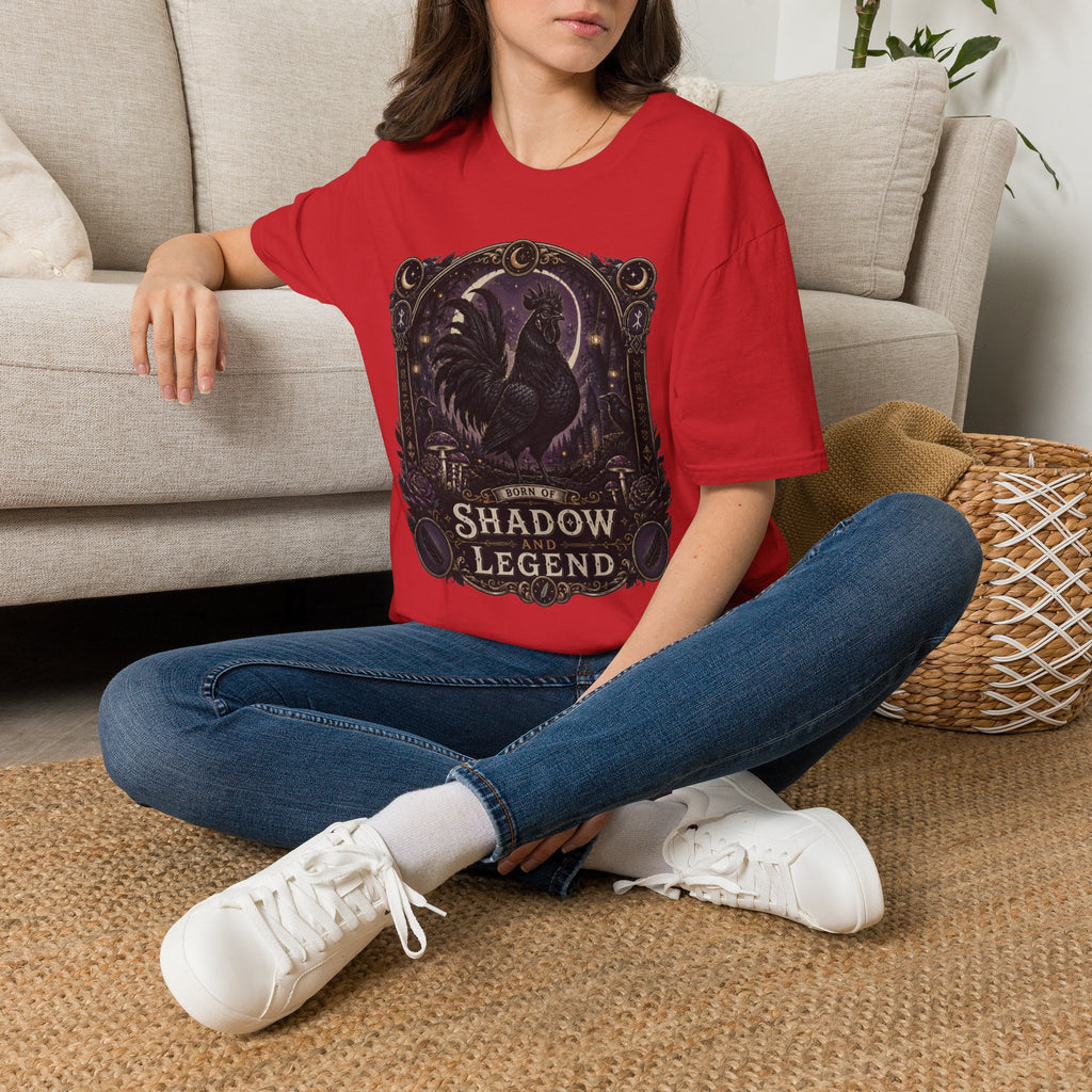 Shadow and Legend Ayam Cemani T-Shirt — Gothic Emblem Rooster Tee