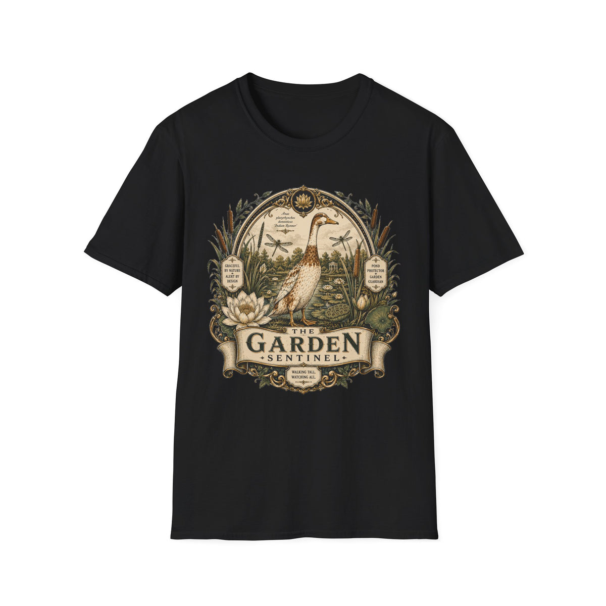 The Garden Sentinel Indian Runner T-Shirt — Walking Tall, Watching All Tee