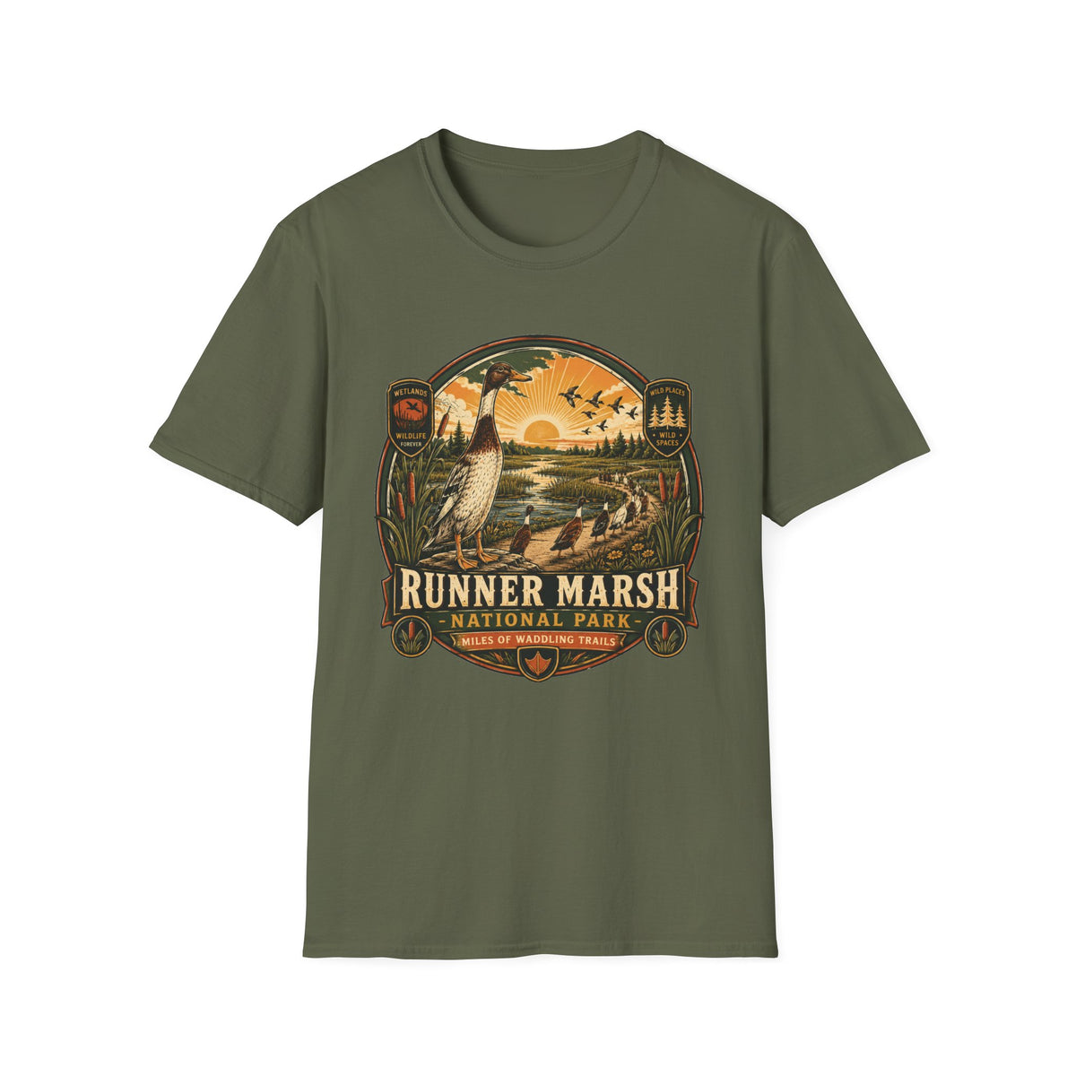 Runner Marsh National Park Badge Indian Runner T-shirt, photo 4