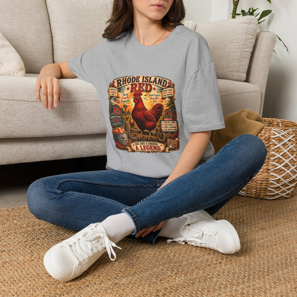 America's Classic Red T-Shirt — Vintage Rhode Island Red Label Tee