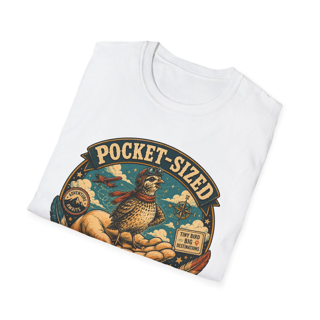 Tiny Quail Adventures T-Shirt — Backyard Bird Keeper Vintage Graphic Tee