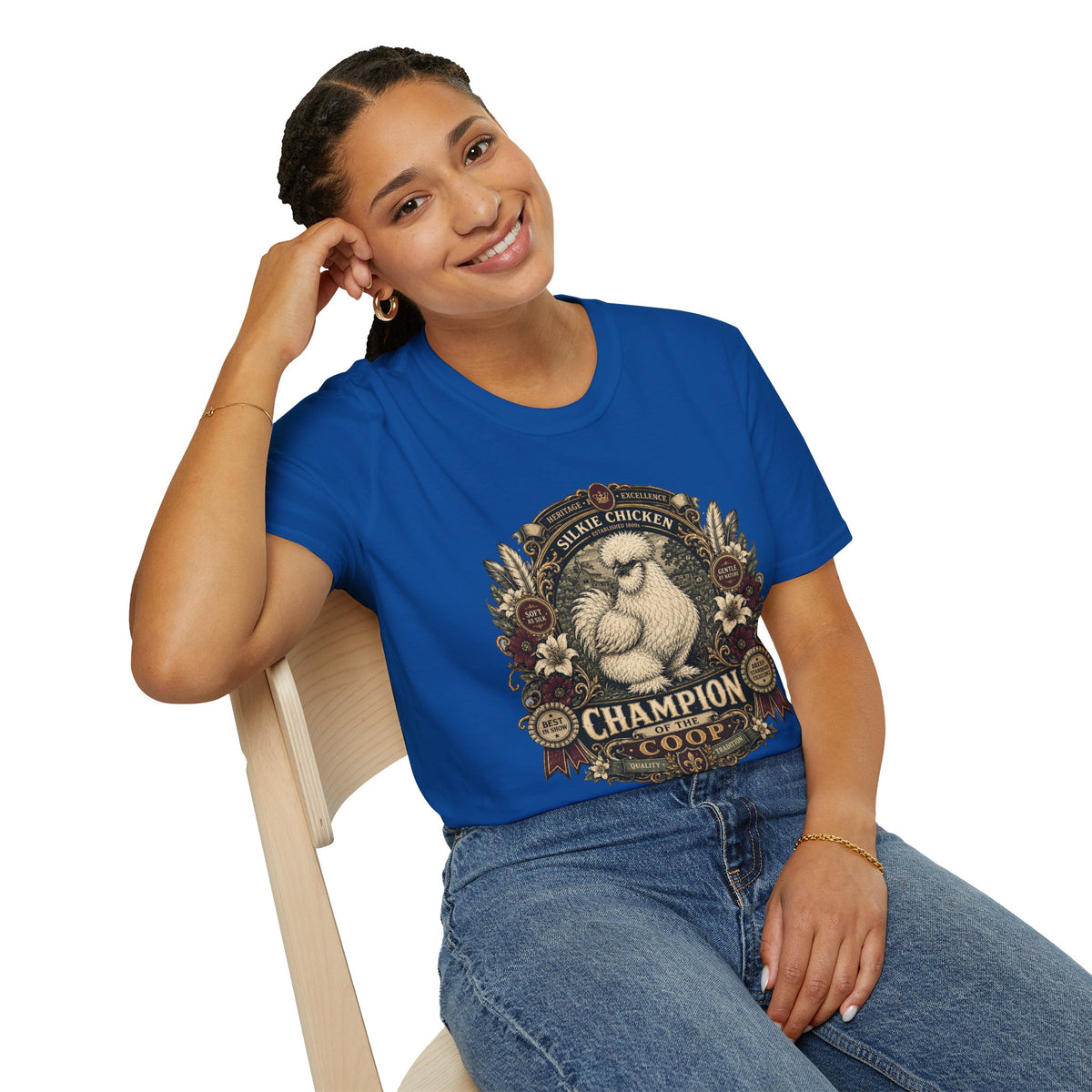 Champion of the Coop Silkie T-Shirt — Regal Show Hen Tee