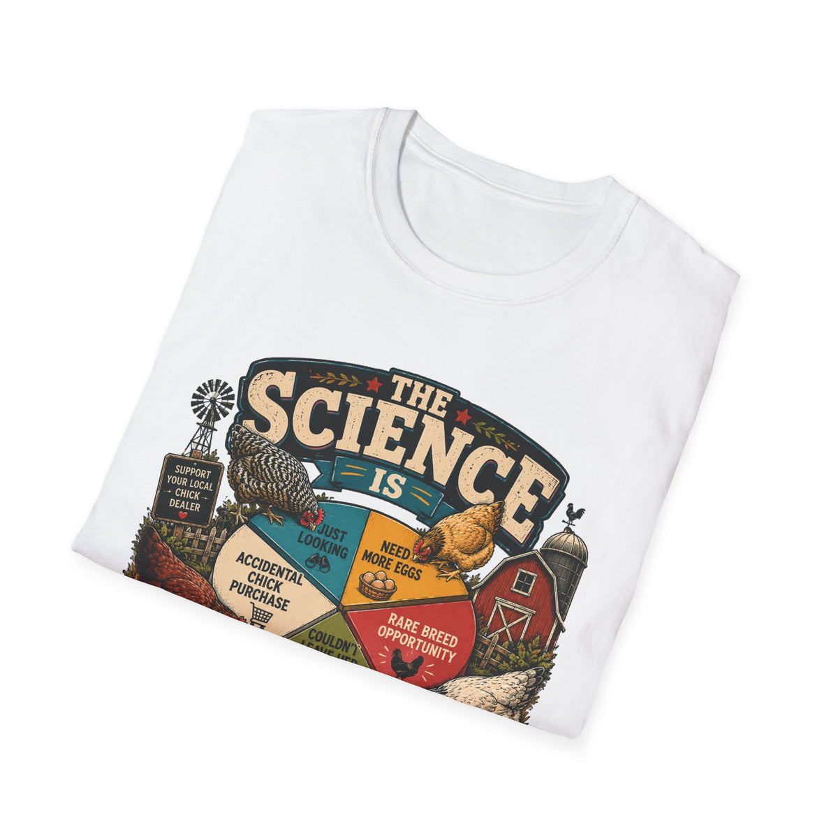 The Science Is Undeniable T-Shirt — Chicken Math Pie Chart Tee