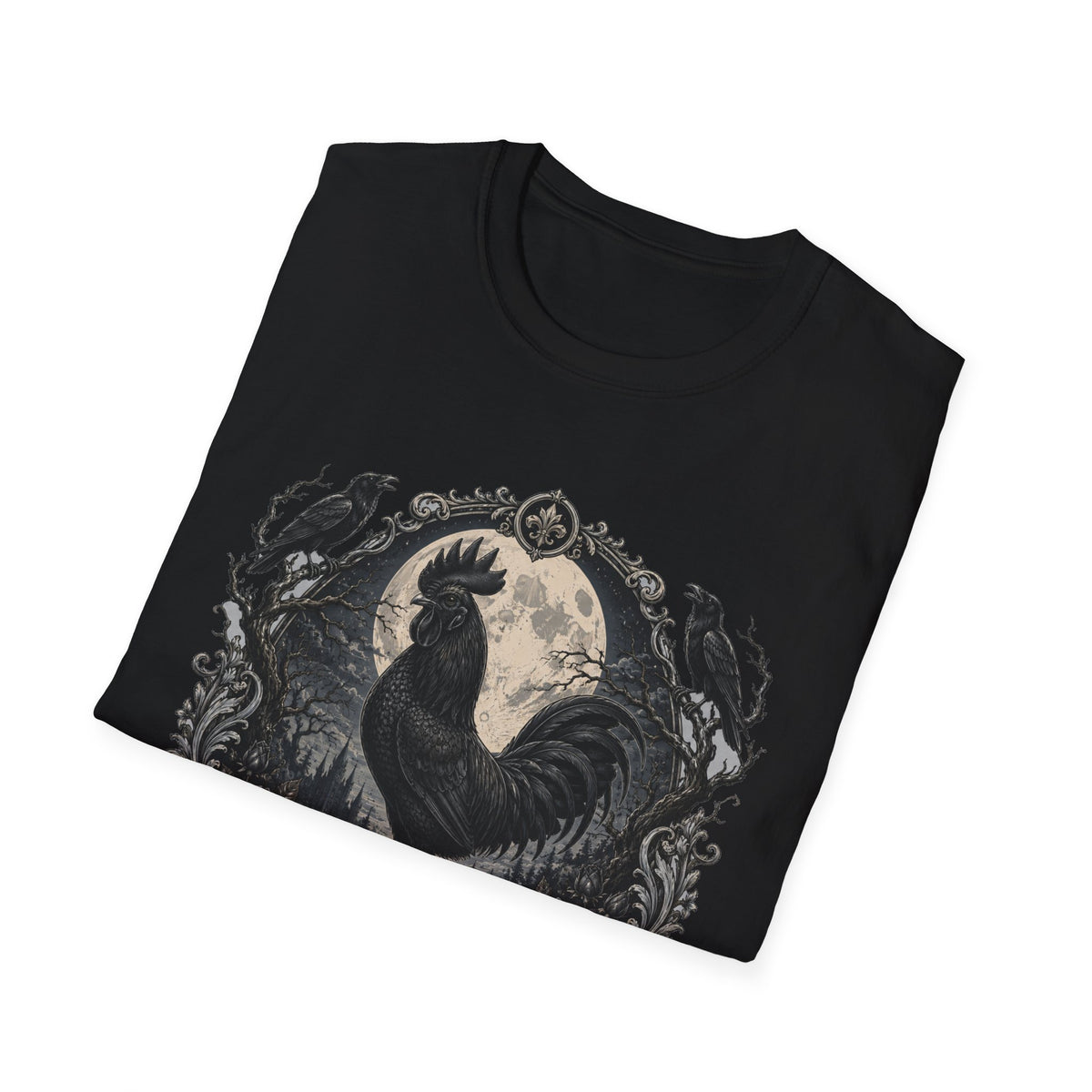 The Midnight Monarch Ayam Cemani T-Shirt — Moonlit Rooster Graphic Tee