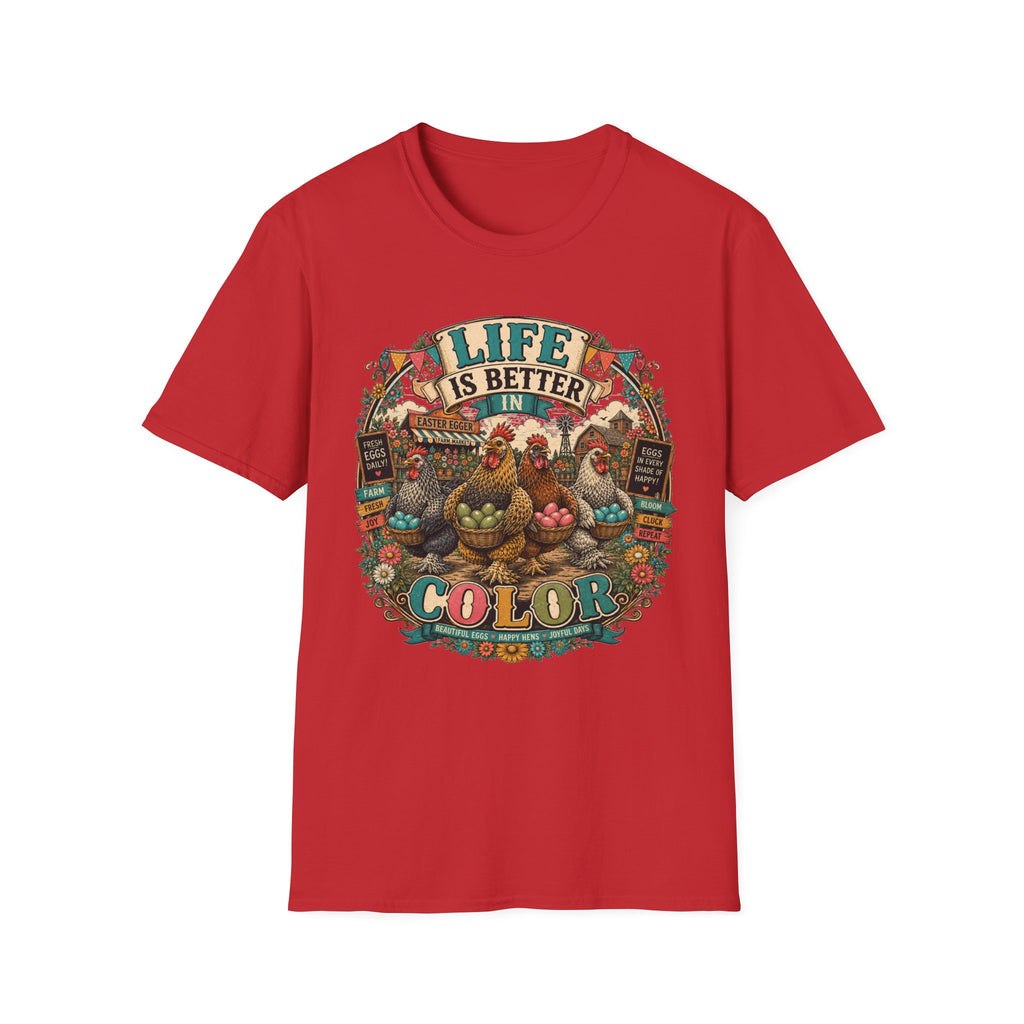 Colorful Farm Festival Easter Egger T-Shirt — Life is Better in Color Tee
