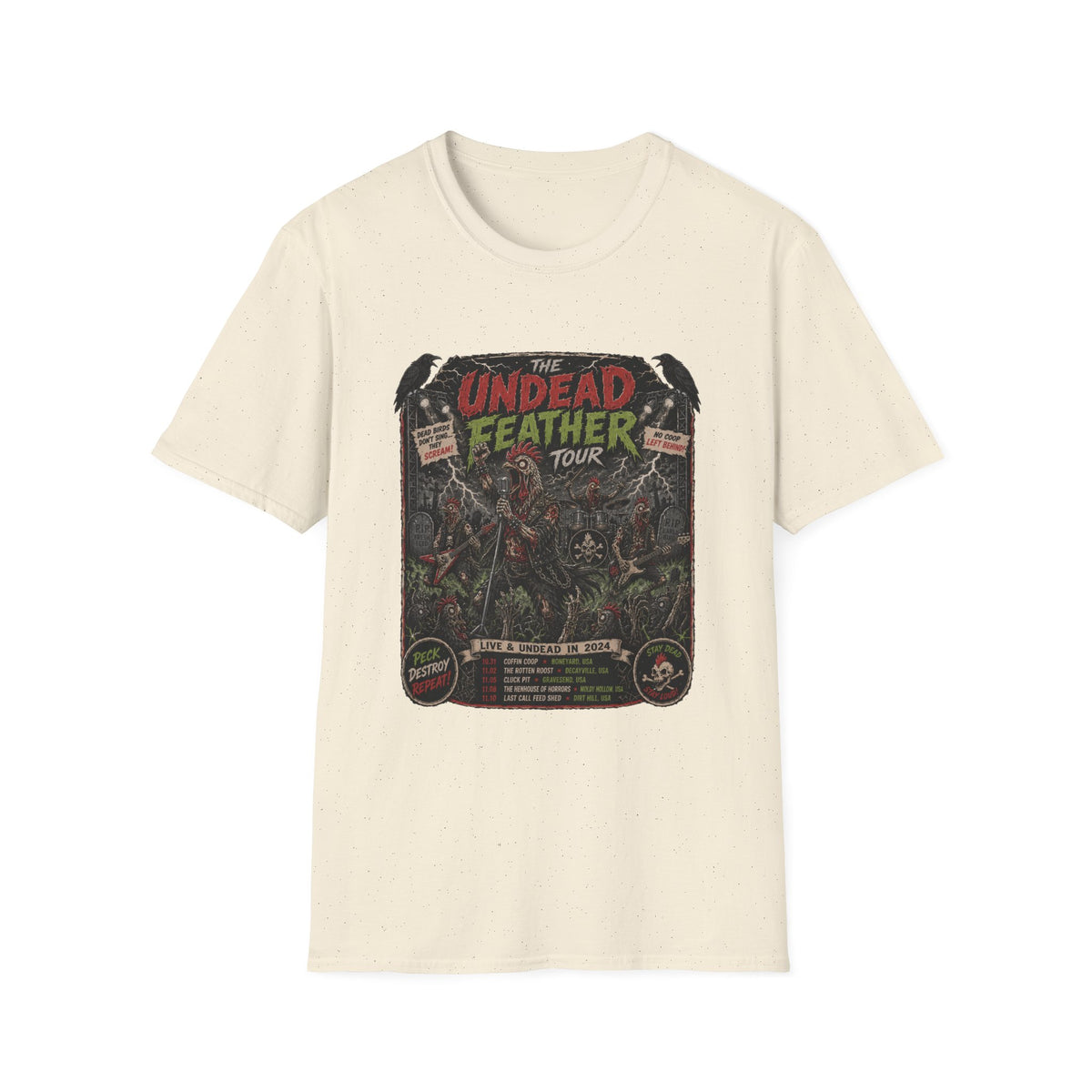 Undead Feather Tour Zombie Chicken T-shirt, photo 5