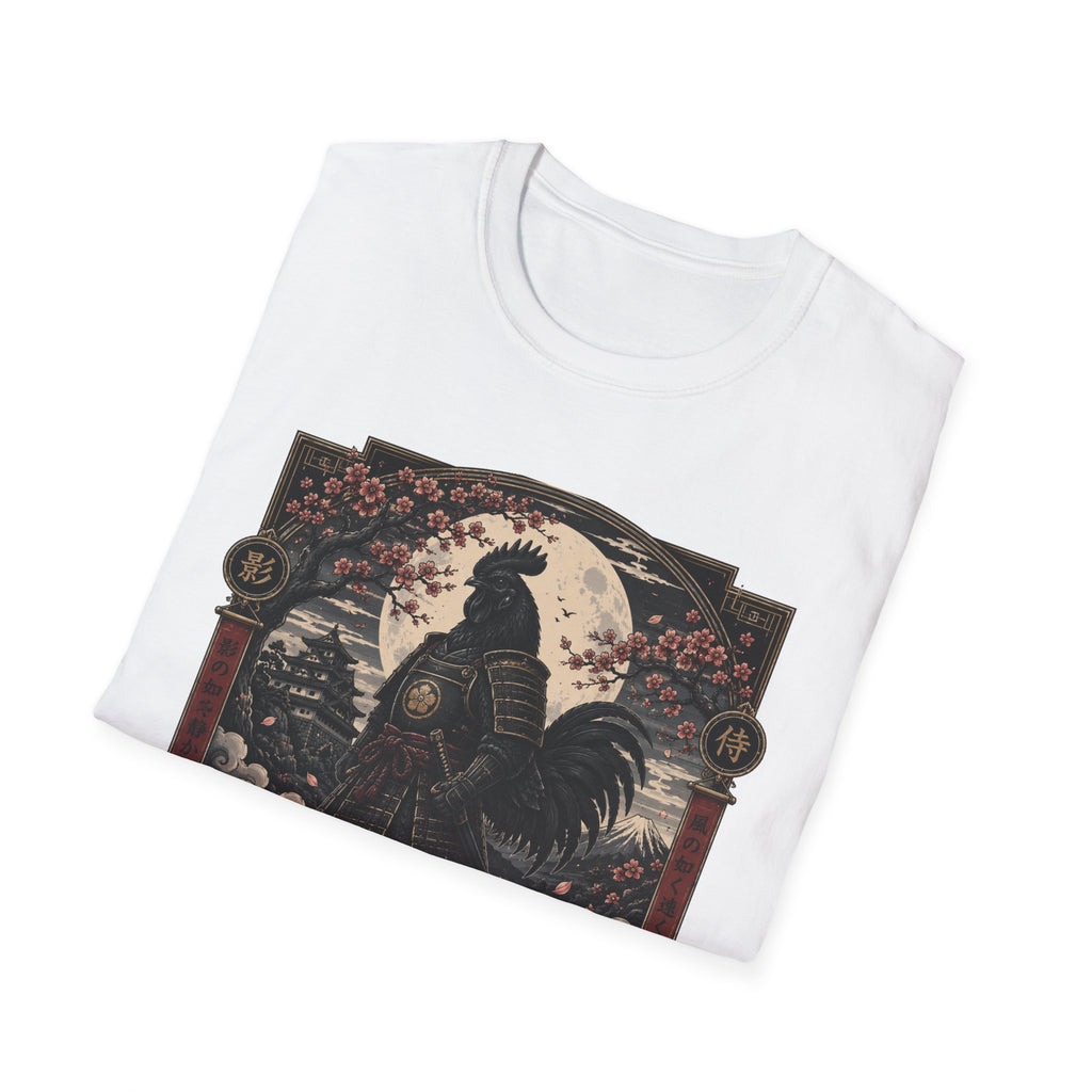 Shadow Samurai Ayam Cemani T-Shirt — Moonrise Warrior Rooster Tee