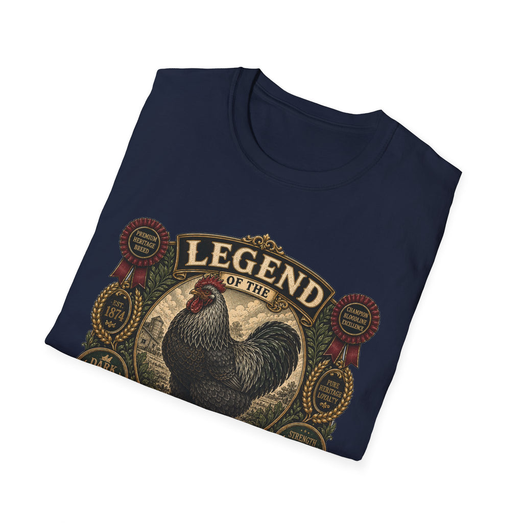 Legend of the Barnyard Dark Brahma T-Shirt — Vintage Rooster Label Tee