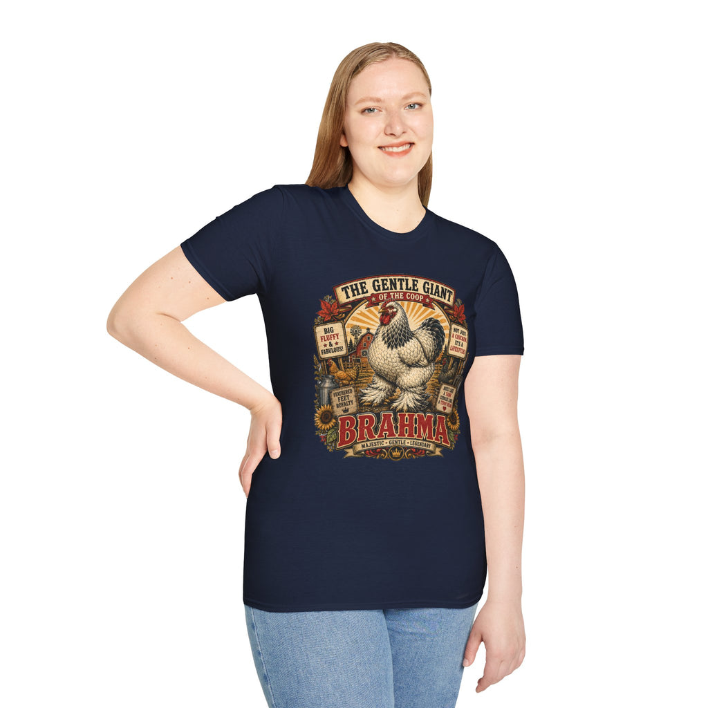 The Gentle Giant of the Coop Brahma T-Shirt — Big Fluffy Farmhouse Tee