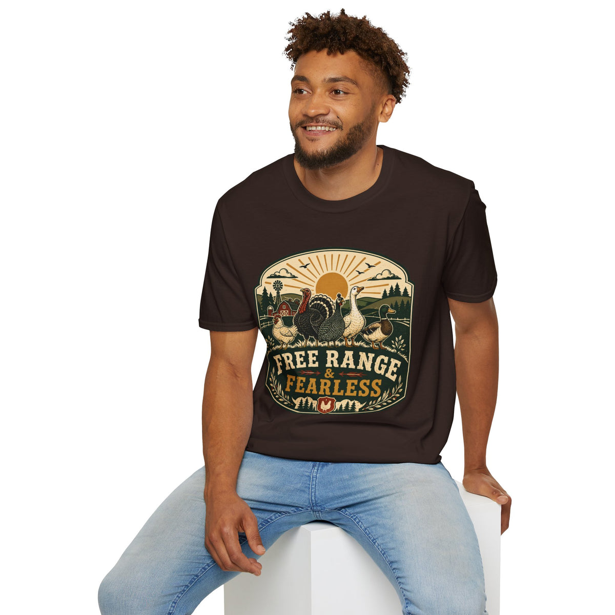 Free Range Fearless T-Shirt — Vintage Farm Family Graphic Tee