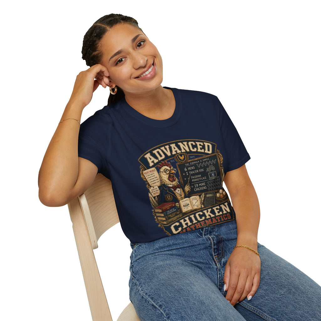 Advanced Chicken Mathematics T-Shirt — 19 More Chickens Formula Tee