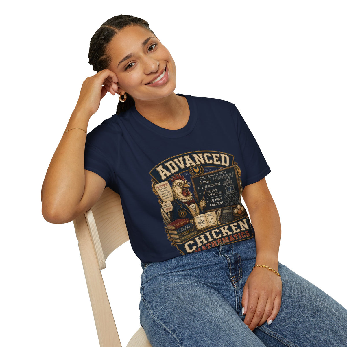 Advanced Chicken Mathematics T-Shirt — 19 More Chickens Formula Tee