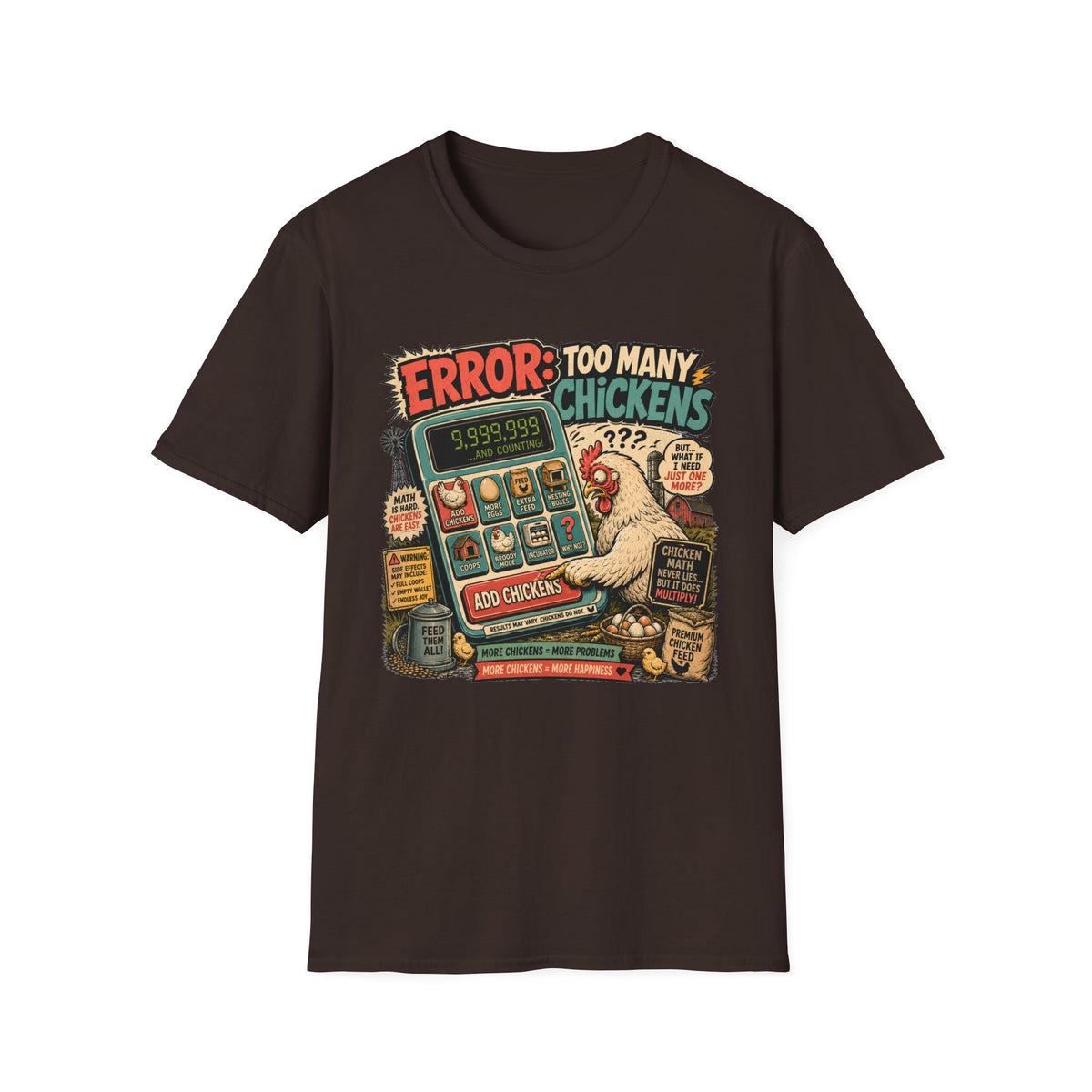 Too Many Chickens Error T-shirt, photo 4