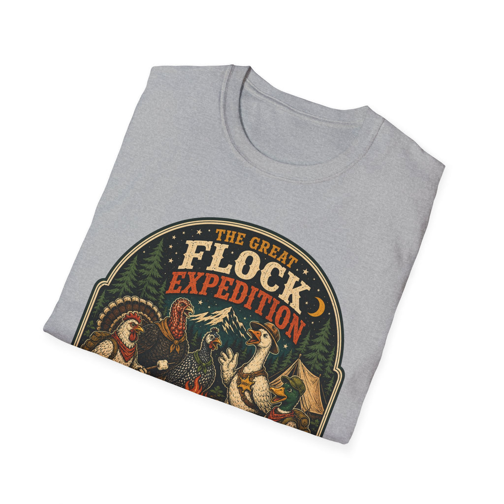 The Great Flock Expedition Tee — Vintage Poultry Adventure T-Shirt