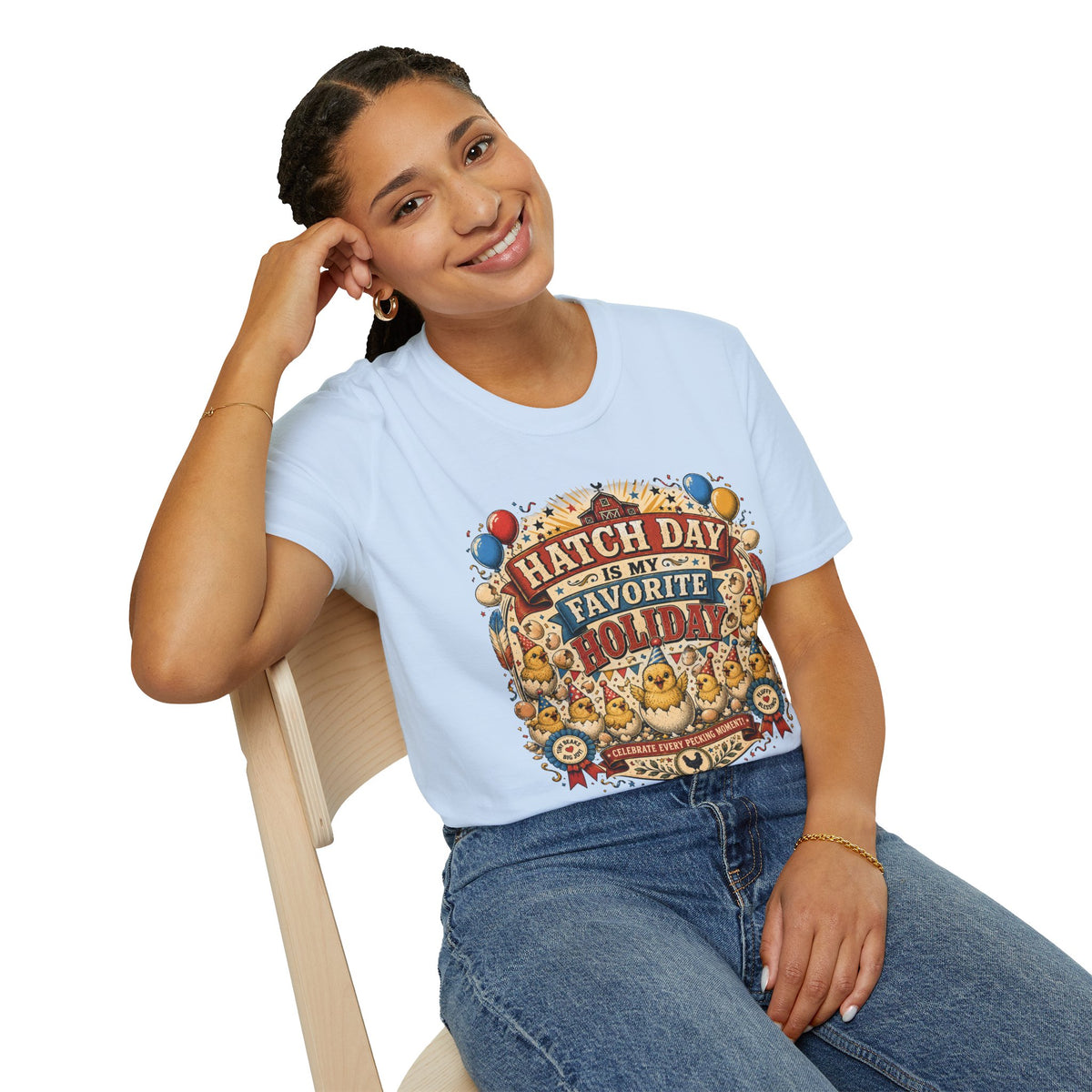 Hatch Day Is My Favorite Holiday T-Shirt — Cute Fluffy Chicks Tee