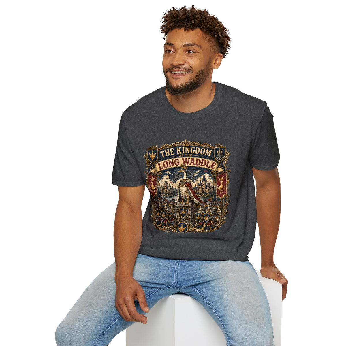 The Kingdom of the Long Waddle T-Shirt — Indian Runner Duck Crest Tee