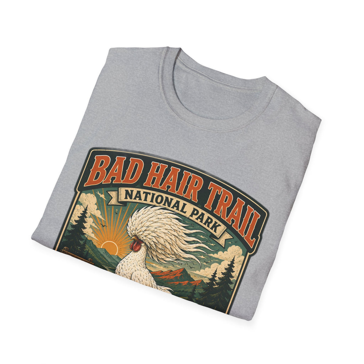 Bad Hair Trail Adventure Badge Polish Chicken T-Shirt