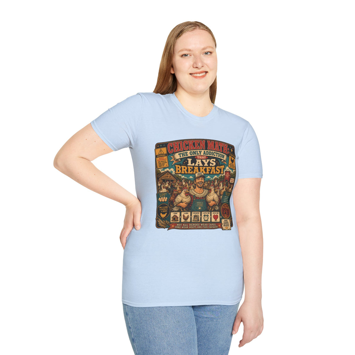 The Only Addiction That Lays Breakfast  —  Not All Heroes Wear Capes T-Shirt Tee