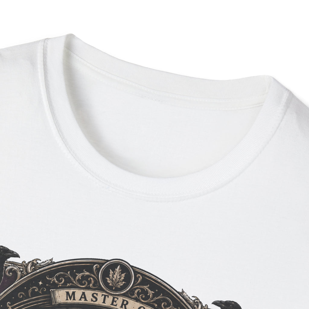Master of Midnight Feathers Ayam Cemani T-Shirt — Gothic Rooster Graphic Tee