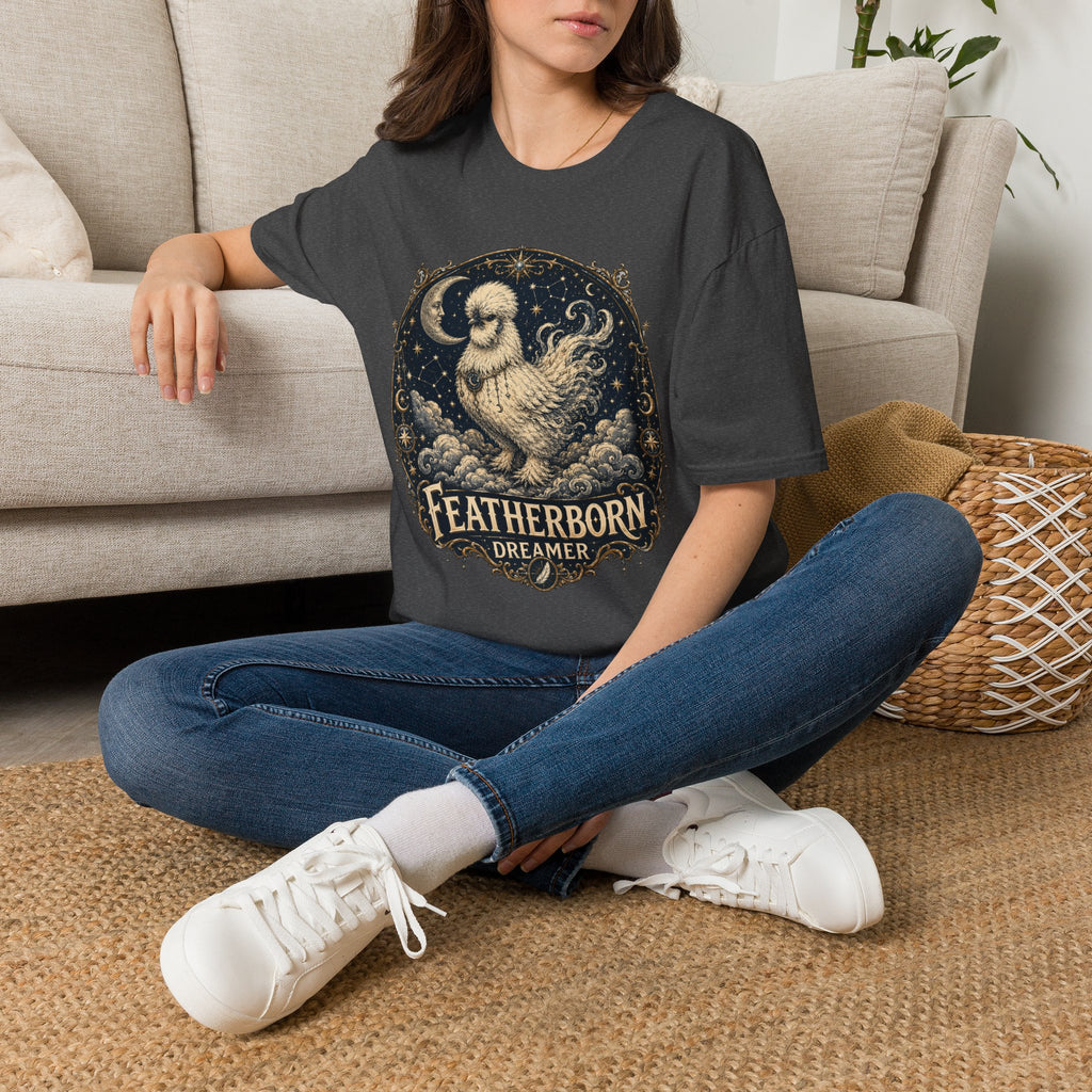 Featherborn Dreamer Silkie T-Shirt — Celestial Moonlit Hen Tee
