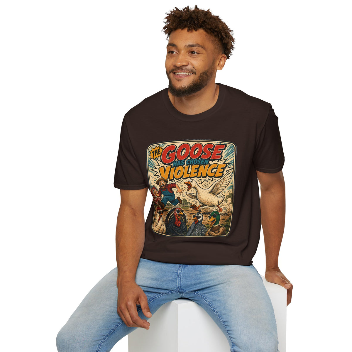 The Goose Has Chosen Violence T-Shirt — Funny Farmyard Chaos Tee