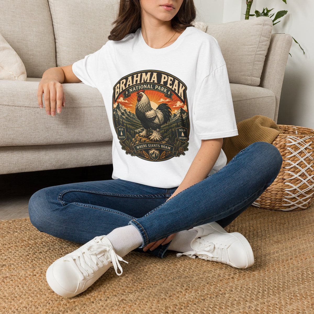 Brahma Peak National Park Brahma T-Shirt — Majestic Mountain Rooster Tee