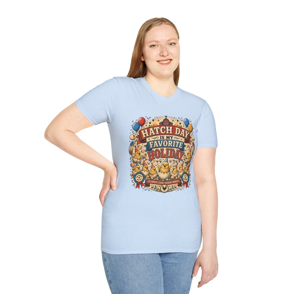 Hatch Day Is My Favorite Holiday T-Shirt — Cute Fluffy Chicks Tee