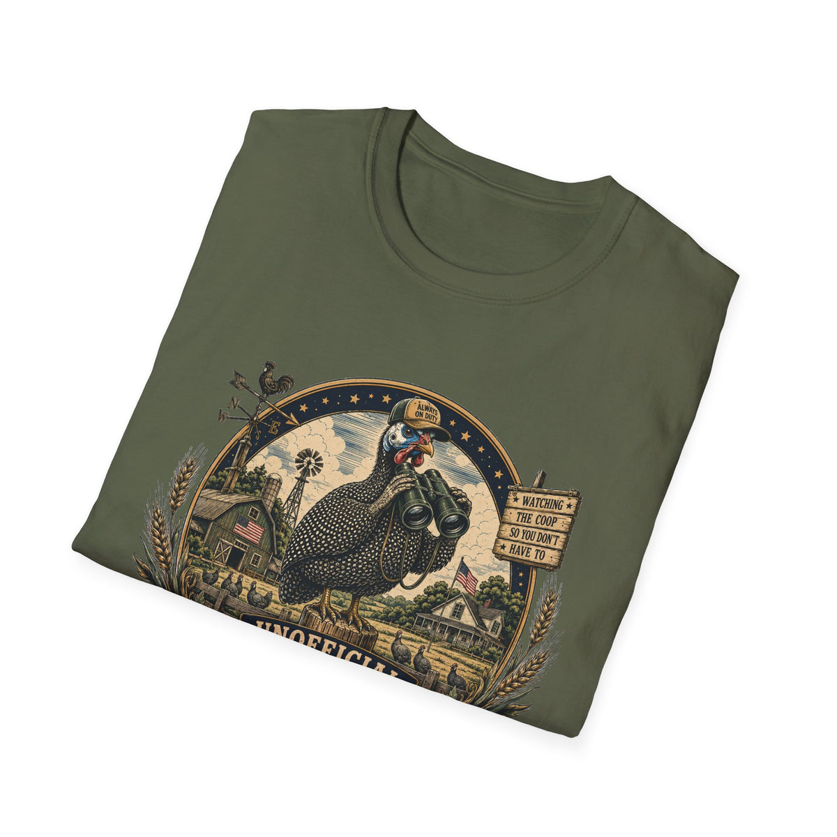 Guinea Fowl Neighborhood Watch T-Shirt — Watching The Coop So You Don't Have To Tee