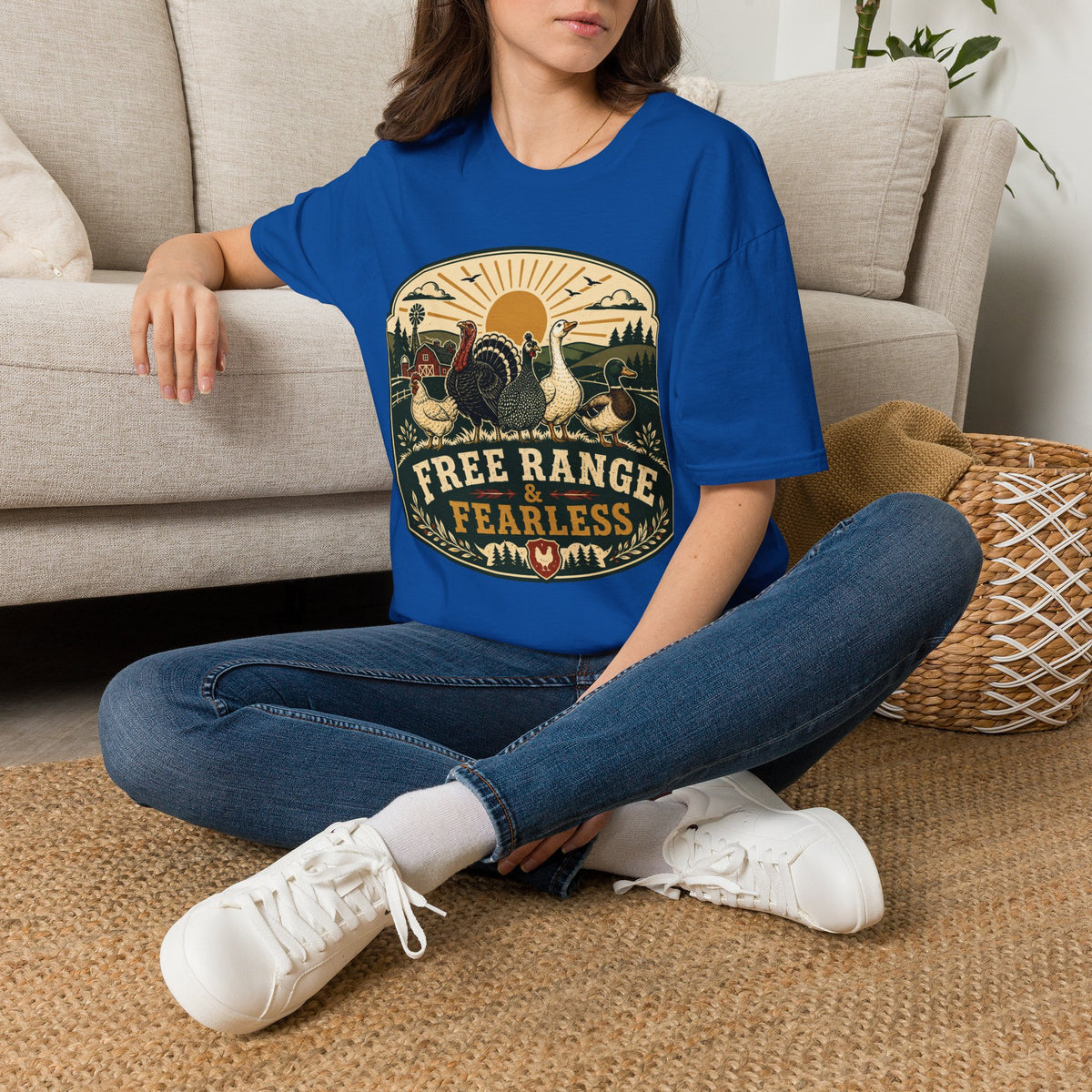 Free Range Fearless T-Shirt — Vintage Farm Family Graphic Tee