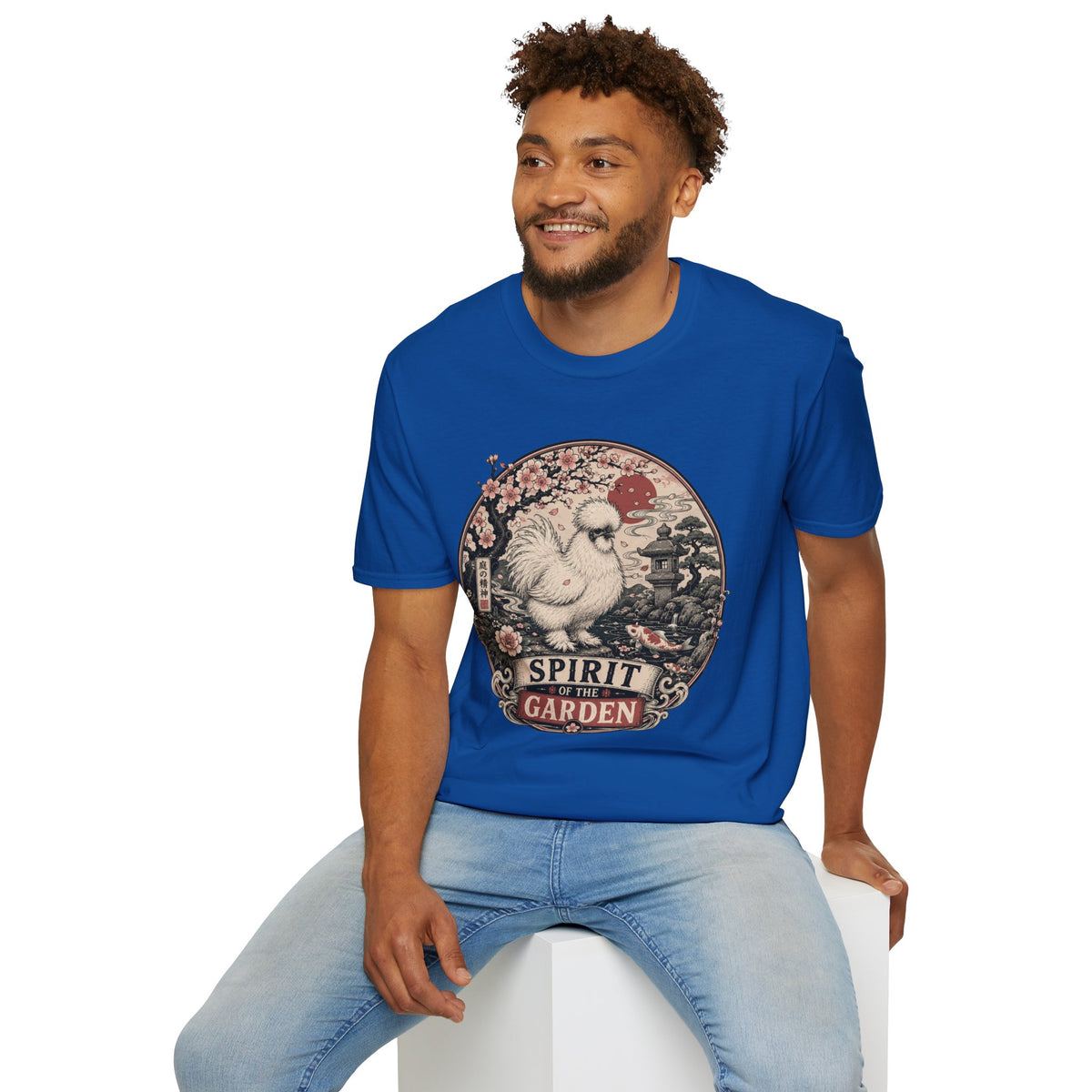 Blossom Garden Silkie T-Shirt — Japanese Woodblock Hen Tee