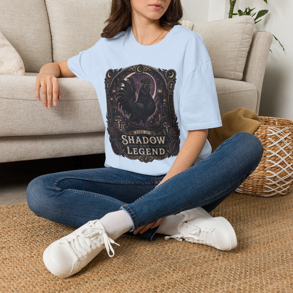 Shadow and Legend Ayam Cemani T-Shirt — Gothic Emblem Rooster Tee
