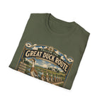 Follow the Great Duck Route T-Shirt — All Who Waddle Are Welcome Tee