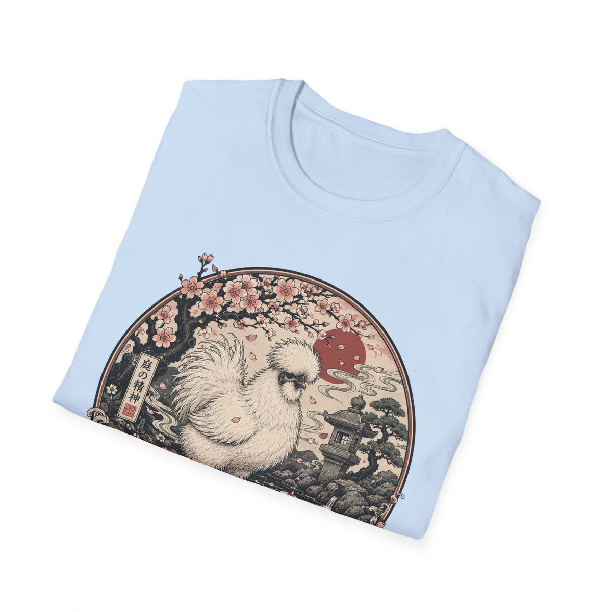 Blossom Garden Silkie T-Shirt — Japanese Woodblock Hen Tee