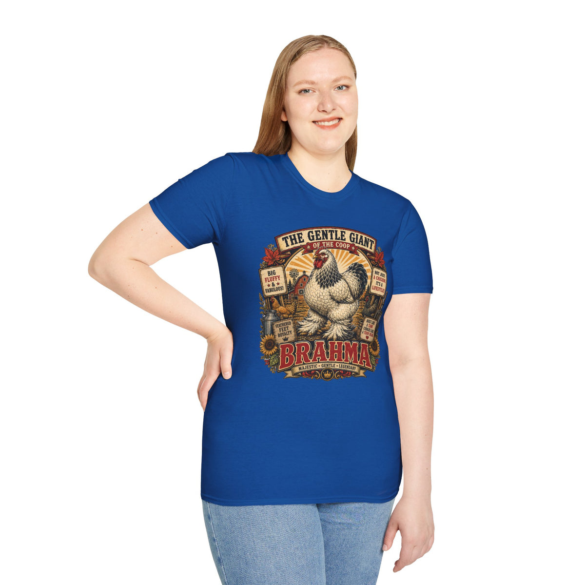 The Gentle Giant of the Coop Brahma T-Shirt — Big Fluffy Farmhouse Tee