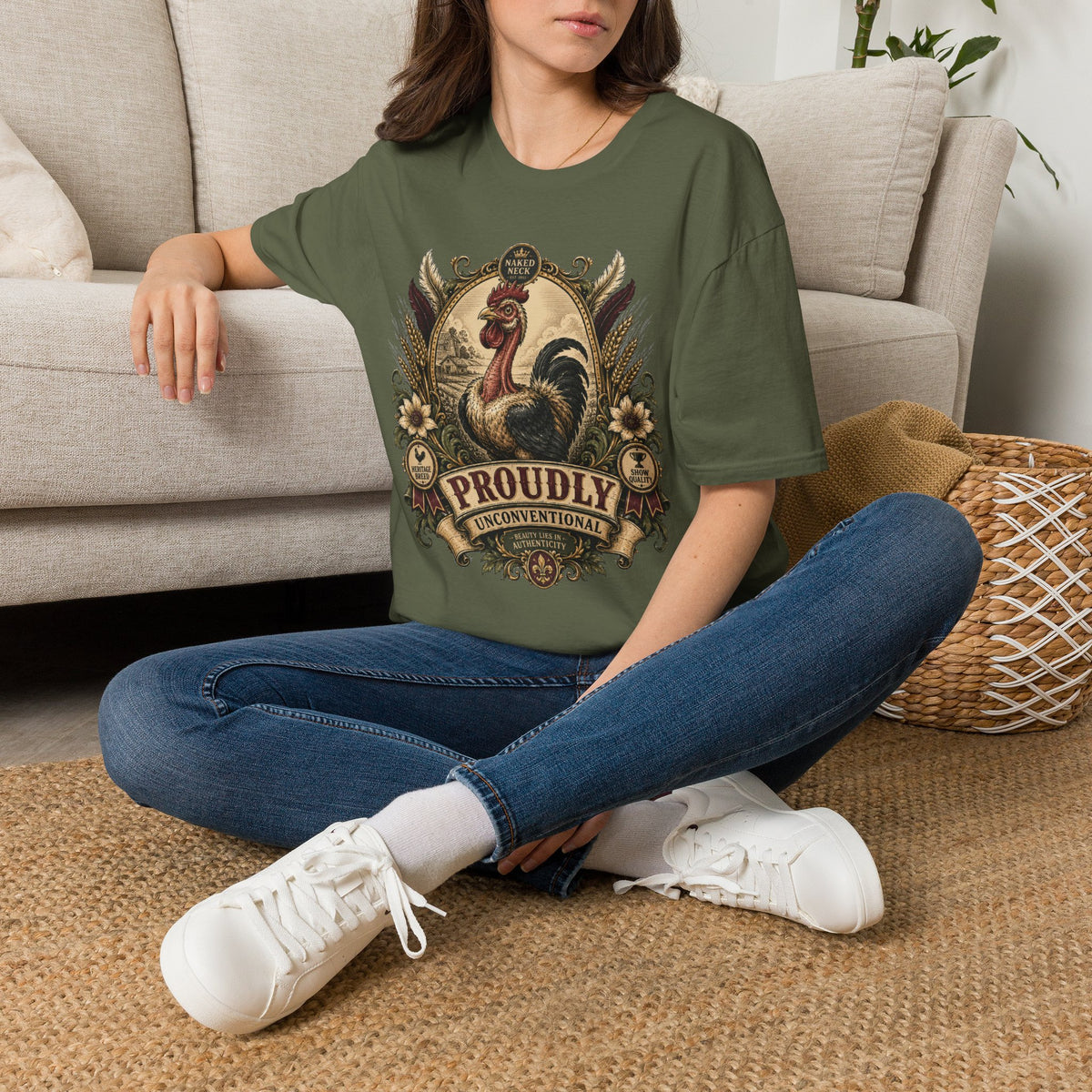 Proudly Unconventional T-Shirt — Proudly Naked Neck Rooster Tee