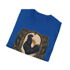 The Black Crown Ayam Cemani T-Shirt — Art Deco Rooster Graphic Tee