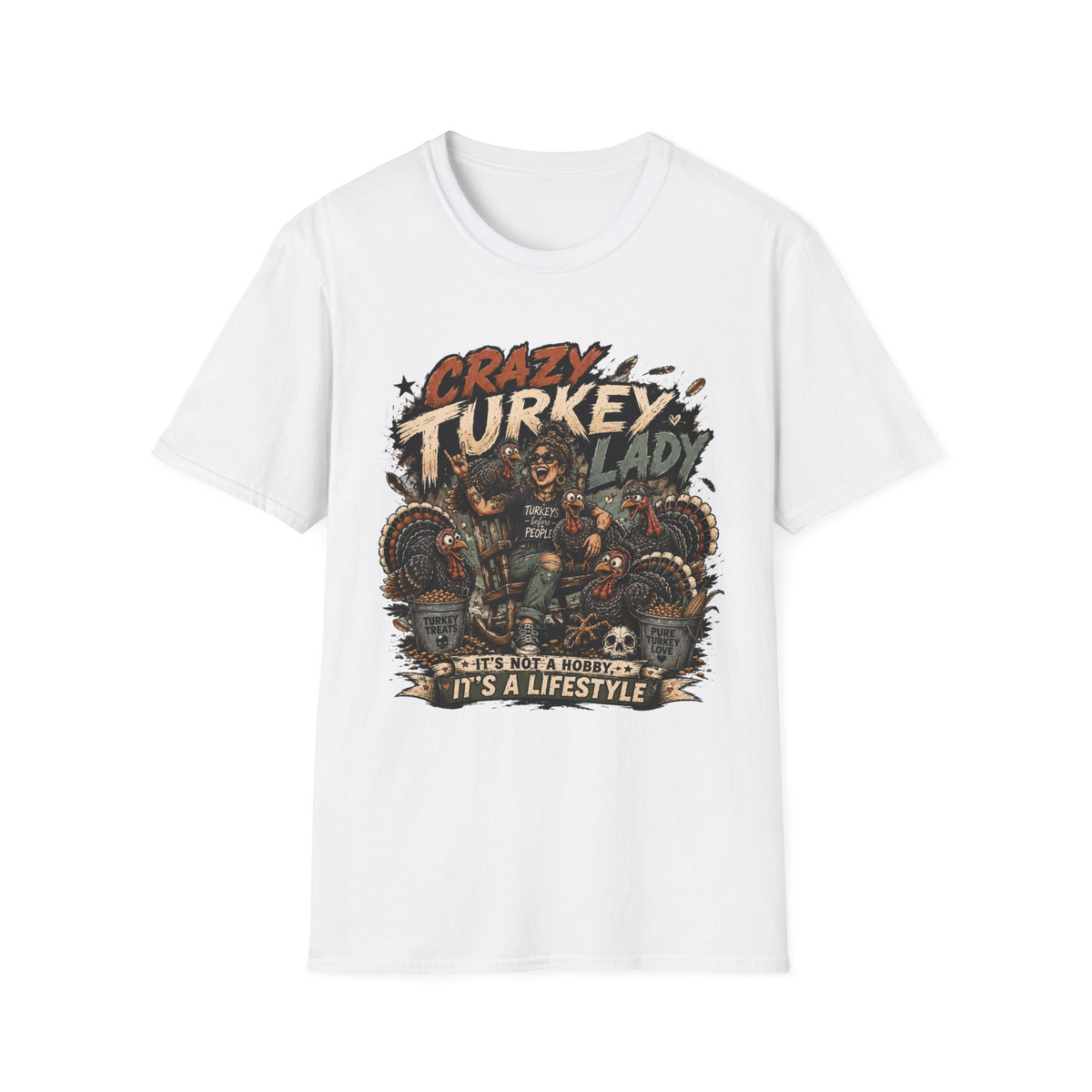 Crazy Turkey Lady Grunge T-shirt, photo 2