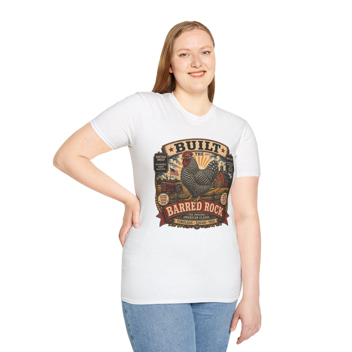 Barred Rock Heritage Farm T-Shirt — Original American Classic Rooster Tee