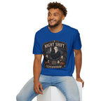 Night Shift Supervisor Ayam Cemani T-Shirt — Graveyard Rooster Graphic Tee