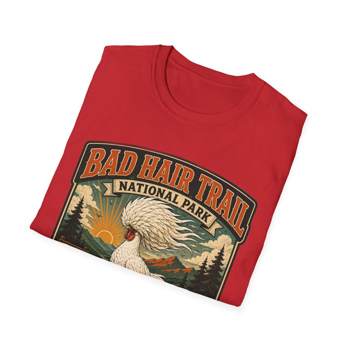 Bad Hair Trail Adventure Badge Polish Chicken T-Shirt
