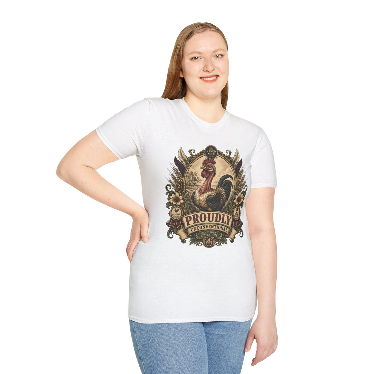 Proudly Unconventional T-Shirt — Proudly Naked Neck Rooster Tee
