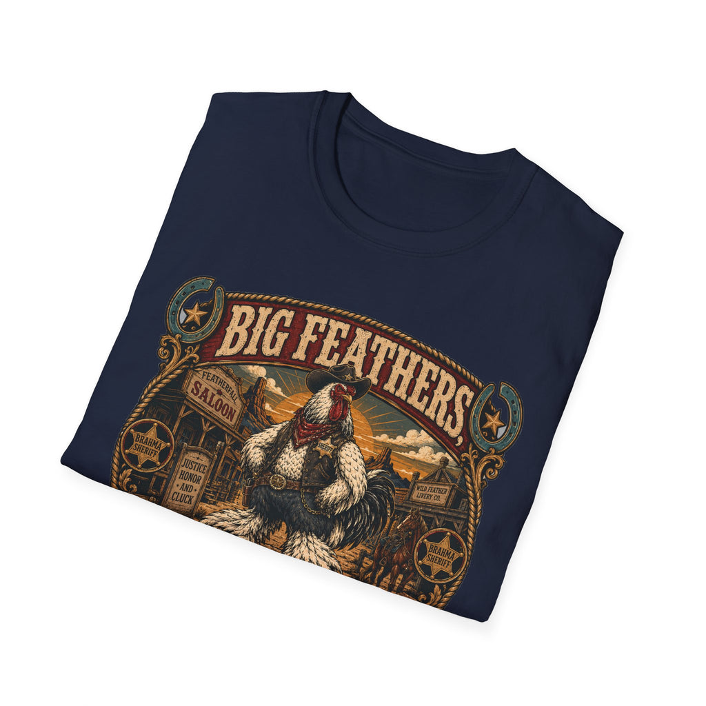 Big Feathers, Bigger Reputation Brahma T-Shirt — Bold Rooster Graphic Tee