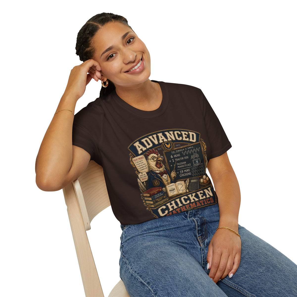 Advanced Chicken Mathematics T-Shirt — 19 More Chickens Formula Tee