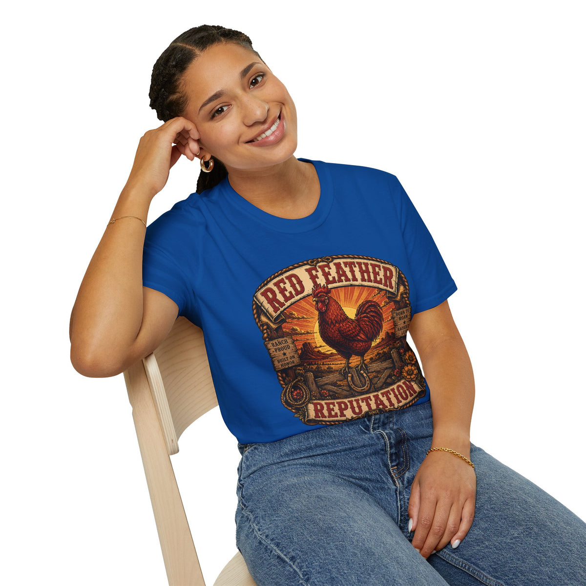 Red Feather Ranch Emblem T-Shirt — Rhode Island Red Heritage Tee