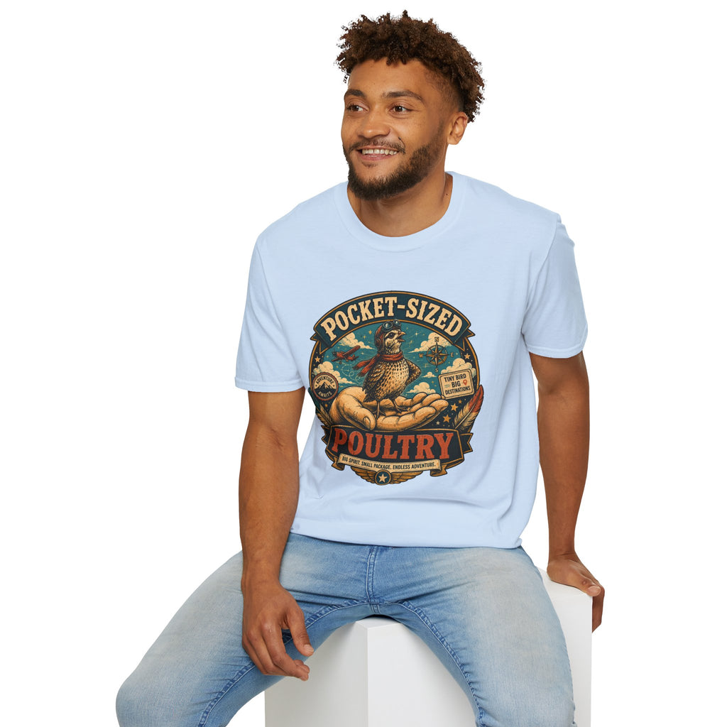 Tiny Quail Adventures T-Shirt — Backyard Bird Keeper Vintage Graphic Tee