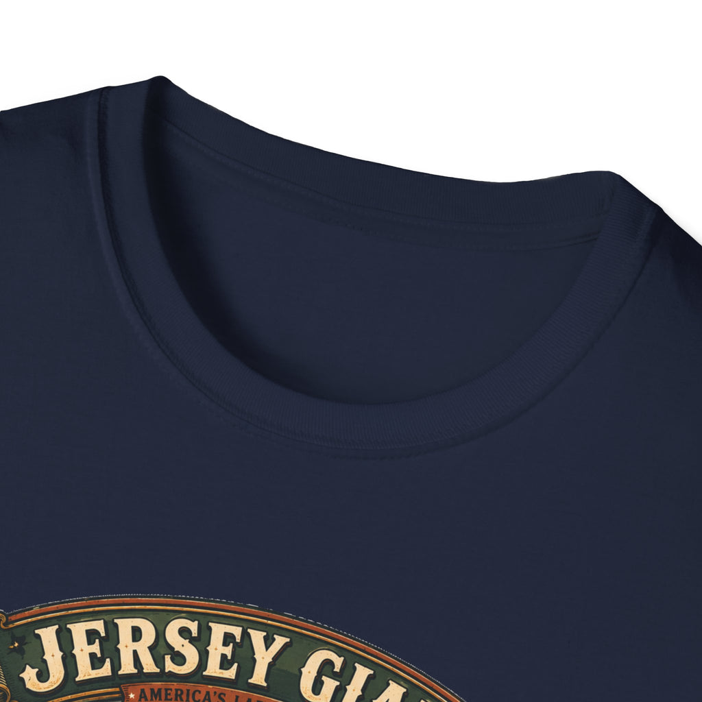 Jersey Giant Heritage Badge T-Shirt — America's Largest Breed Rooster Tee
